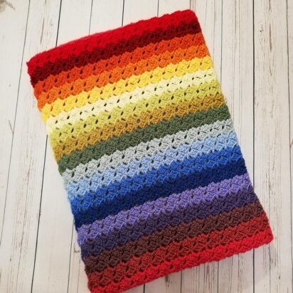 Iridescent Rainbow 'the c2c twist' Blanket