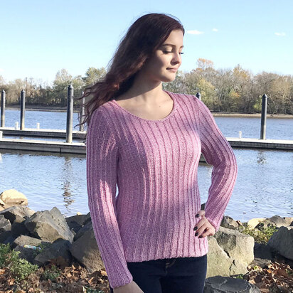 Plymouth Yarn 3367 Reverse Rib Pullover PDF