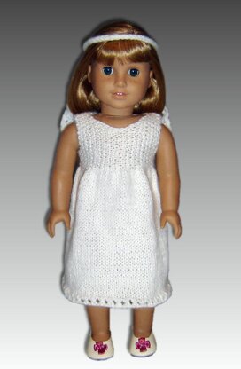 First Communion Dress, Fits American Girl Doll 107