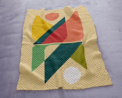 C2C Crochet Pattern Mirrored Abstract Sun Blanket Desert Moon Throw