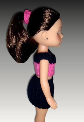 Ribbed Skirt and Crop Top for 14 inch dolls, Hearts for Hearts