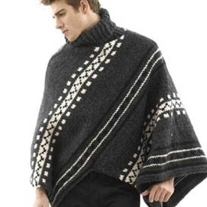 Alaska Poncho and Hat: Man's Version in Lion Brand Wool-Ease Thick & Quick - knitting pattern