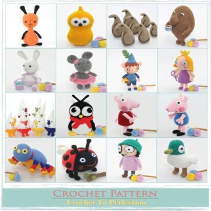 Sarah, Duck, Holly, Ben, Gaston, Flop, Woolly Spider 18 Amigurumi E-book Crochet Patterns