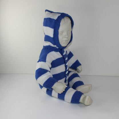 Baby Big Stripe Hoodie Onesie