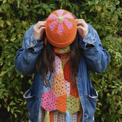 Crocheted flower top hat