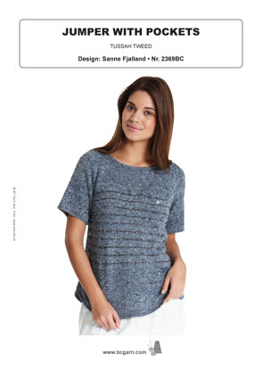 Jumper with Pockets in BC Garn Tussah Tweed - 2369BC - Downloadable PDF