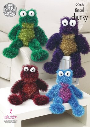 Tinsel Frogs in King Cole Tinsel Chunky - 9048 - Downloadable PDF