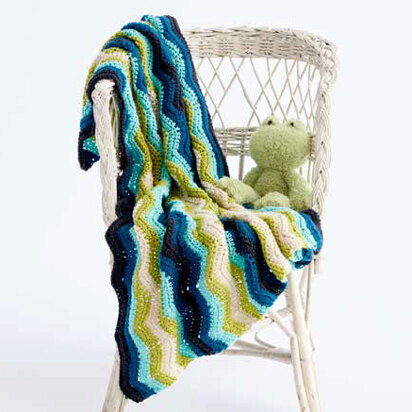 Chevron Stripes Crochet Baby Blanket in Caron One Pound - Downloadable PDF