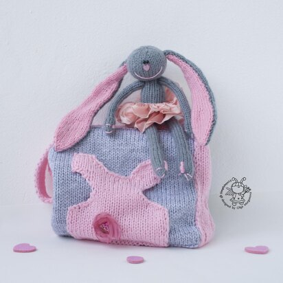 Bunny Peony and a handbag - knitting pattern