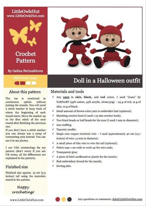 158 Doll in a Halloween outfit