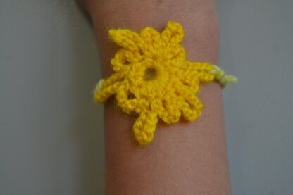 Crochet flower bracelets