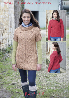 Sweater & Tunic in Hayfield Bonus Aran Tweed - 7138