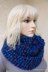 Puff Stitch Infinity Scarf With Flower