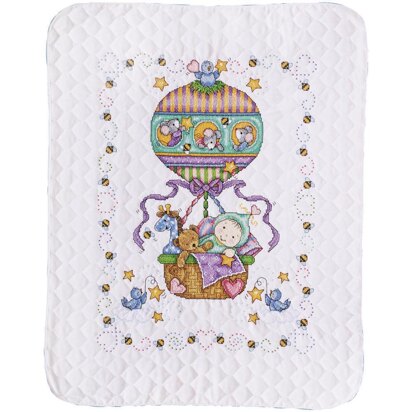 Tobin Stamped Quilt 34in x 43in Balloon Ride Cross Stitch Kit