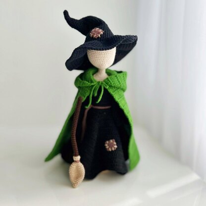 Crochet witch doll, amigurumi witch, Spooky witch