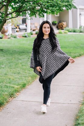 Raven Plaid Poncho