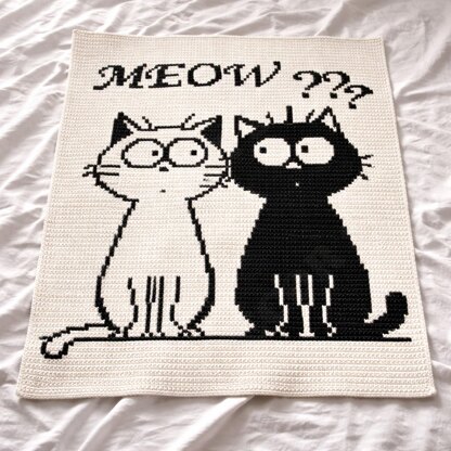 Cats Meow Blanket SINGLE CROCHET PATTERN