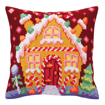 Collection D'Art Gingerbread Lodge Cushion Cross Stitch Kit - 40cm x 40cm