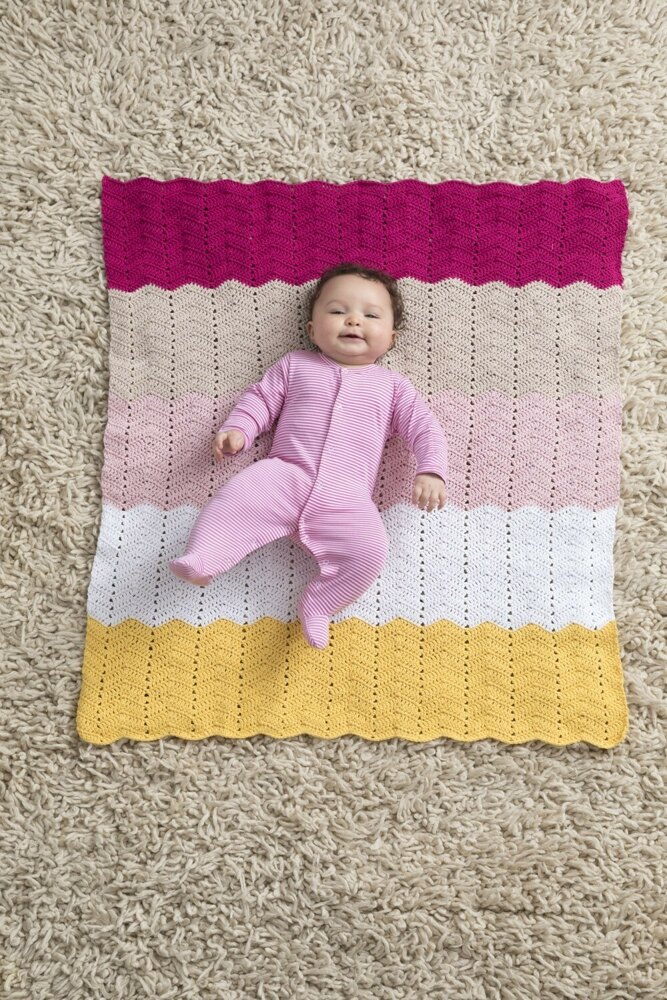 Happy Baby Ripple Afghan in Lion Brand Coboo - L80157