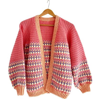 Rainbow Petals [#stashbustergranny ] Cardigan