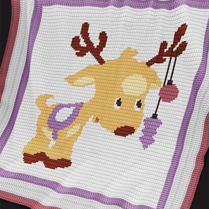 CROCHET Baby Blanket / Afghan - Christmas Deer