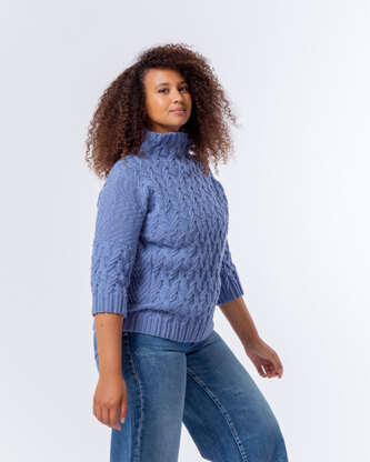 Sideways Cable Top - Knitting Pattern For Women in Debbie Bliss Cashmerino  Aran by Debbie Bliss