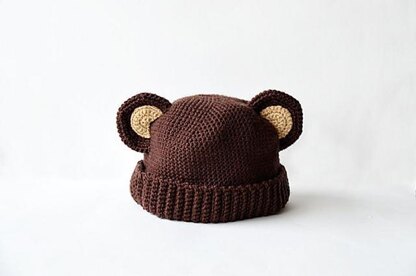 Brown Bear Hat Crochet Pattern 053 - Alena's Design