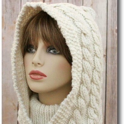 Knitting pattern ladies cowl, neckwarmer, hat #512