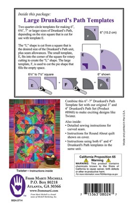 Marti Michell drunkards path 6in Quilting Template