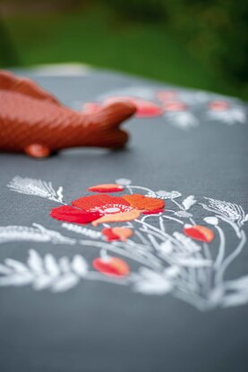 Vervaco Poppies Table Runner Printed Embroidery Kit - 40 x 100 cm