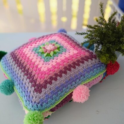 Blush Blossom Pom-Pom Pillow