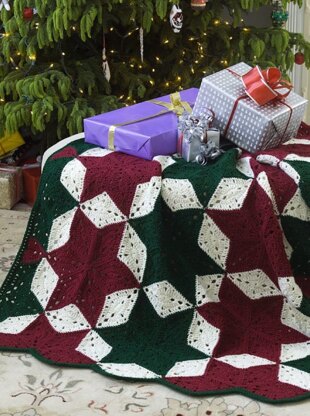 Christmas Star Throw in Red Heart Super Saver Economy Solids - LW1894