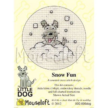 Mouseloft Snow Fun Little Dog Kit Cross Stitch Kit - 85 x 110 x 10