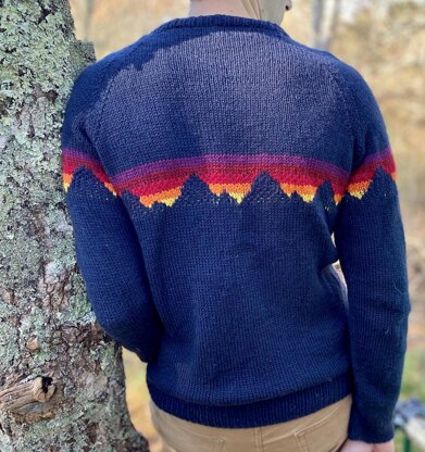 Mountain Sunset Crew Neck Sweater