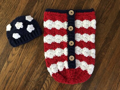 American Flag Cocoon Swaddle Set