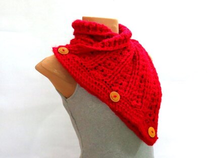 Ribbed buttoned scarf