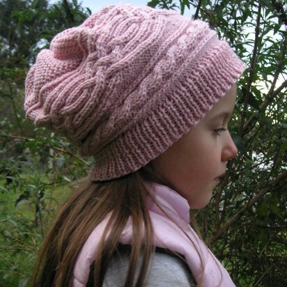 Saraqel - Cable Hat Longbeanie for Girls