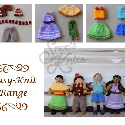 Easy-Knit Dress-Up Doll Clothes Knitting Pattern Snoo's Knits