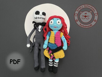 Skeleton and zombie amigurumi