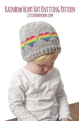 Rainbow Heart Hat