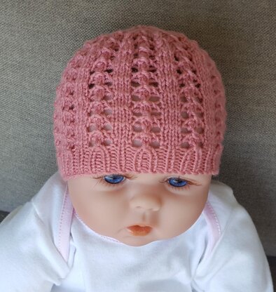 Bethany - 4ply lace beanie for baby