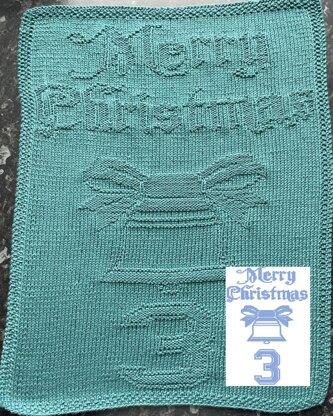 Nr. 445 3. Bells Merry Christmas guest towel