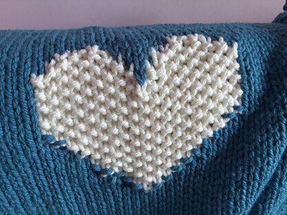 Moss Stitch Hearts Blanket