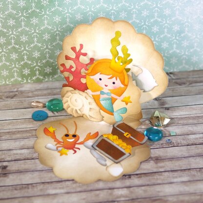 Elizabeth Craft Designs Elizabeth Craft Metal Die - Oyster Shell Card W/Pop-Up
