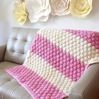 Chunky Bubble Stitch Blanket - knitting pattern