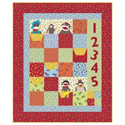 Moda Fabrics Sock Monkey Quilt - Downloadable PDF