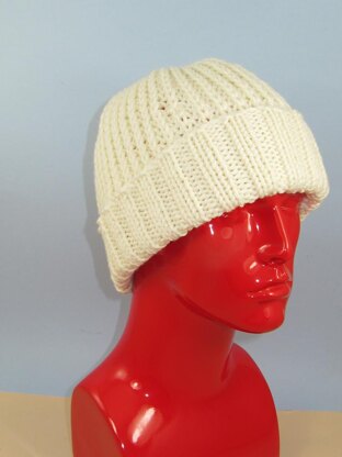 Chunky 2x2 Rib Cuff Fishermans Rib Beanie Hat