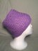 Crocheted Purple Spiral Messy Bun Hat