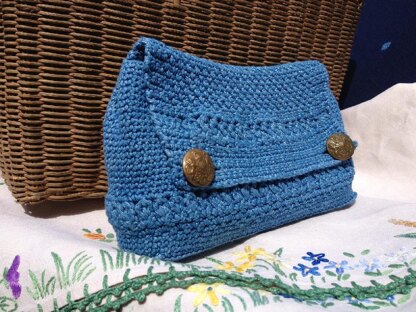 Blue Belle Crochet Clutch Bag