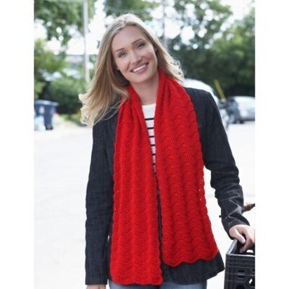 Red Friday Scarf in Bernat Satin